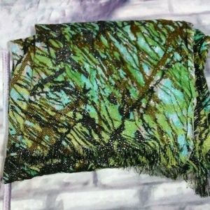 Cynthia Rowley Viscose Scarf Wrap Shawl Green